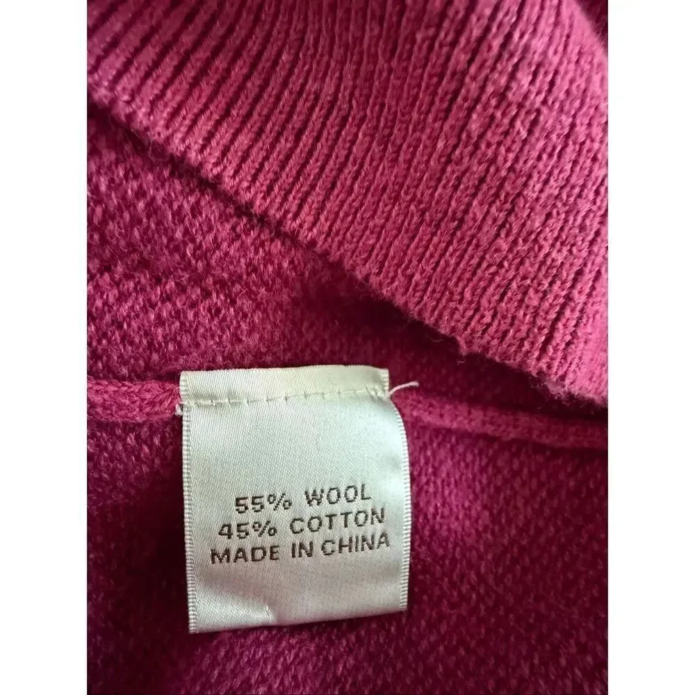 Peter Millar Crewneck Sweater Medium Pink Wool Cotton Blend MF13S80 Luxury Golf